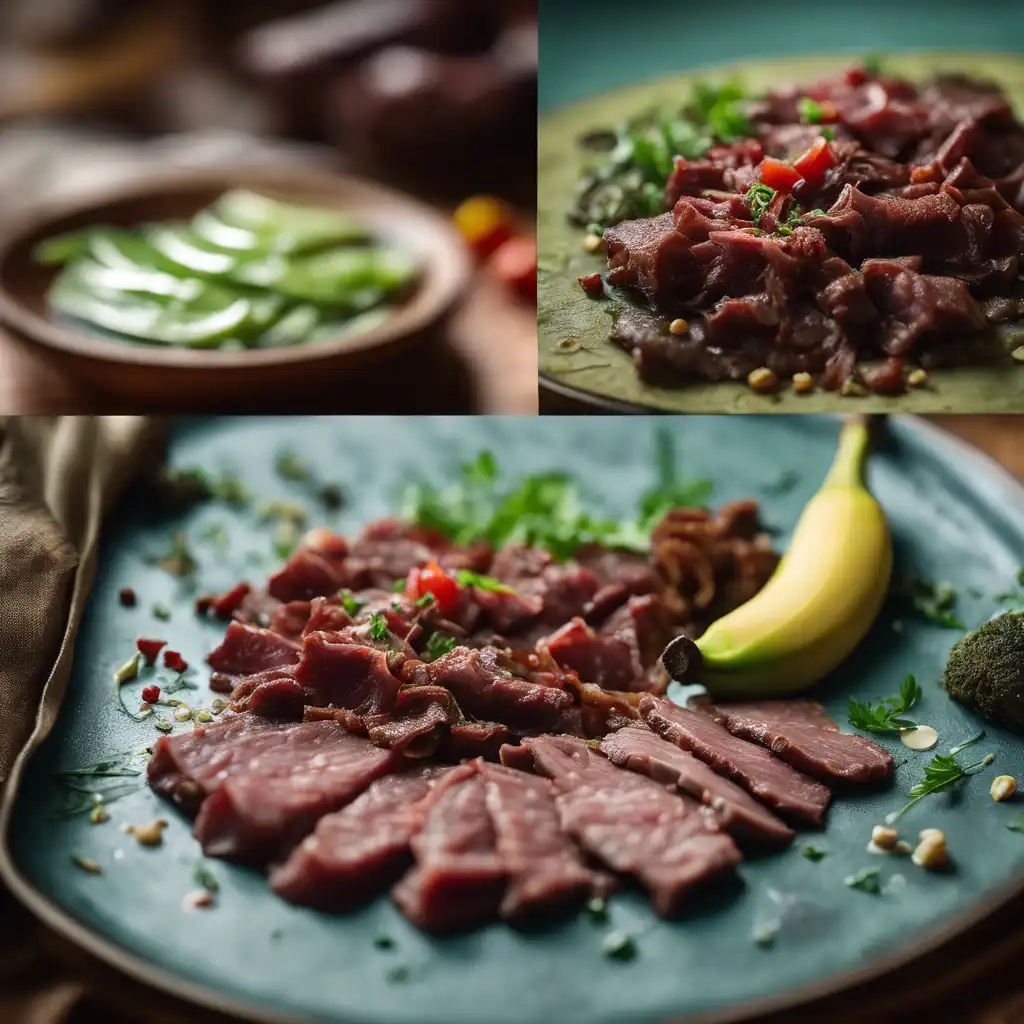 Dried Beef with Green Banana