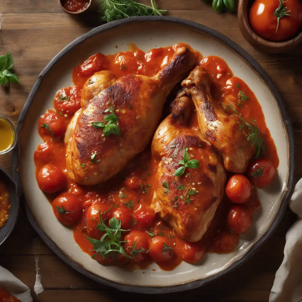 Tomato-Basted Chicken with Condiments