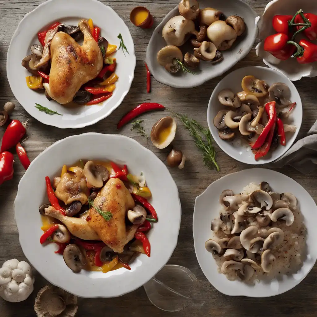 "Low-Calorie Chicken with Pepper and Mushroom"