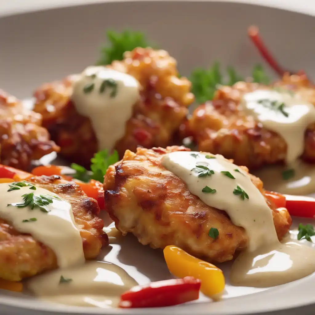 Chicken Fritters with Creamy Sauce