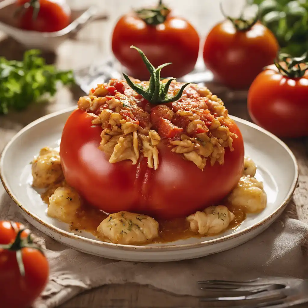 Tomato Stuffed with Chicken Filling