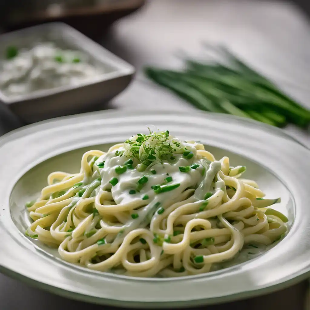 Quick Pasta with Green Onion and Chive Cream