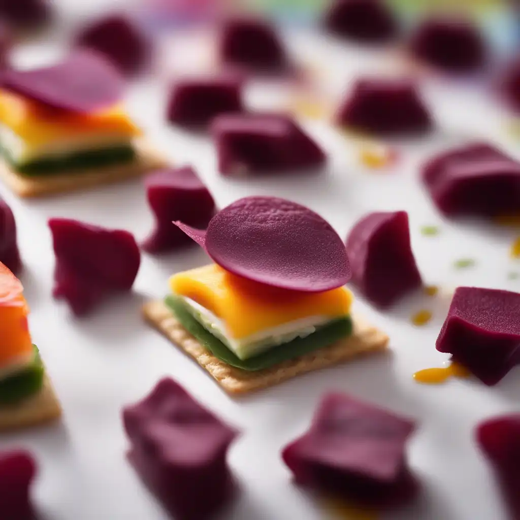 Rainbow Canapés with Beetroot Ravioli Filling