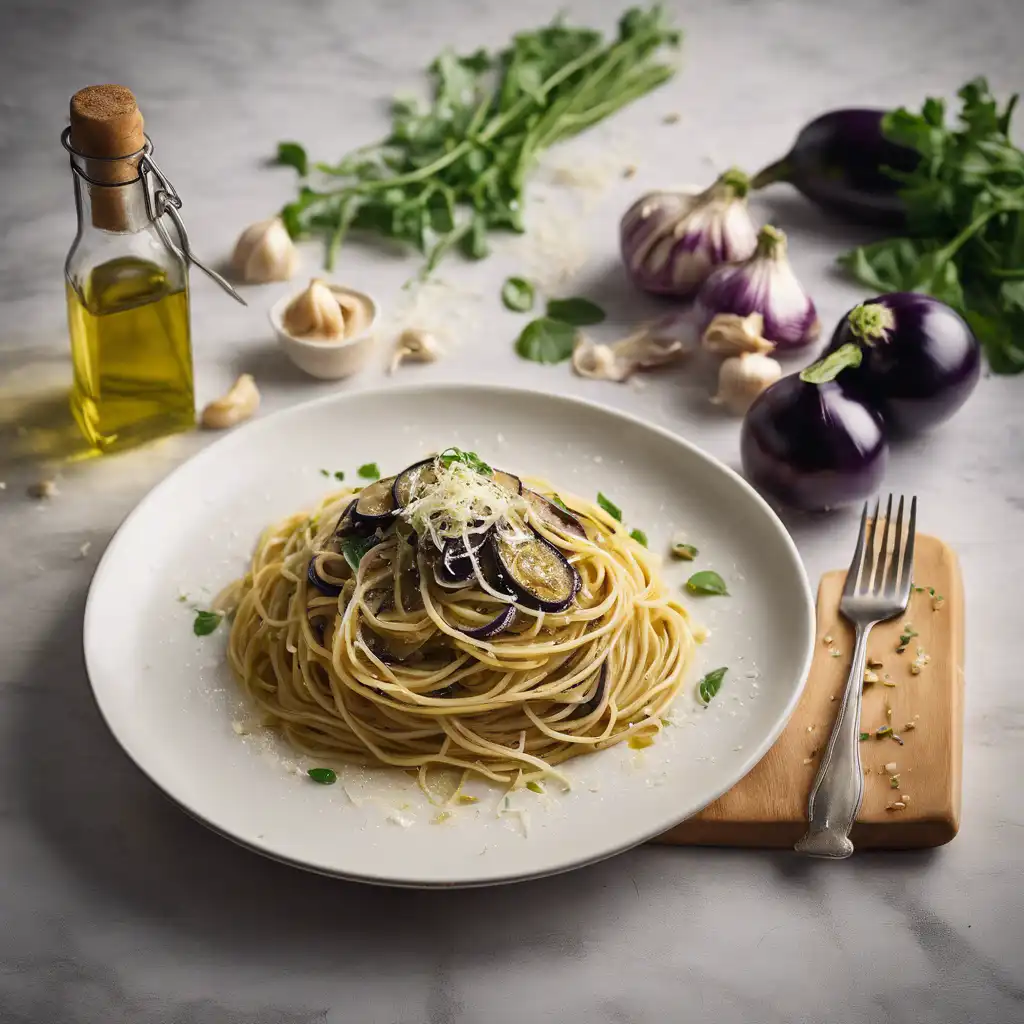 Eggplant and Garlic Spaghetti