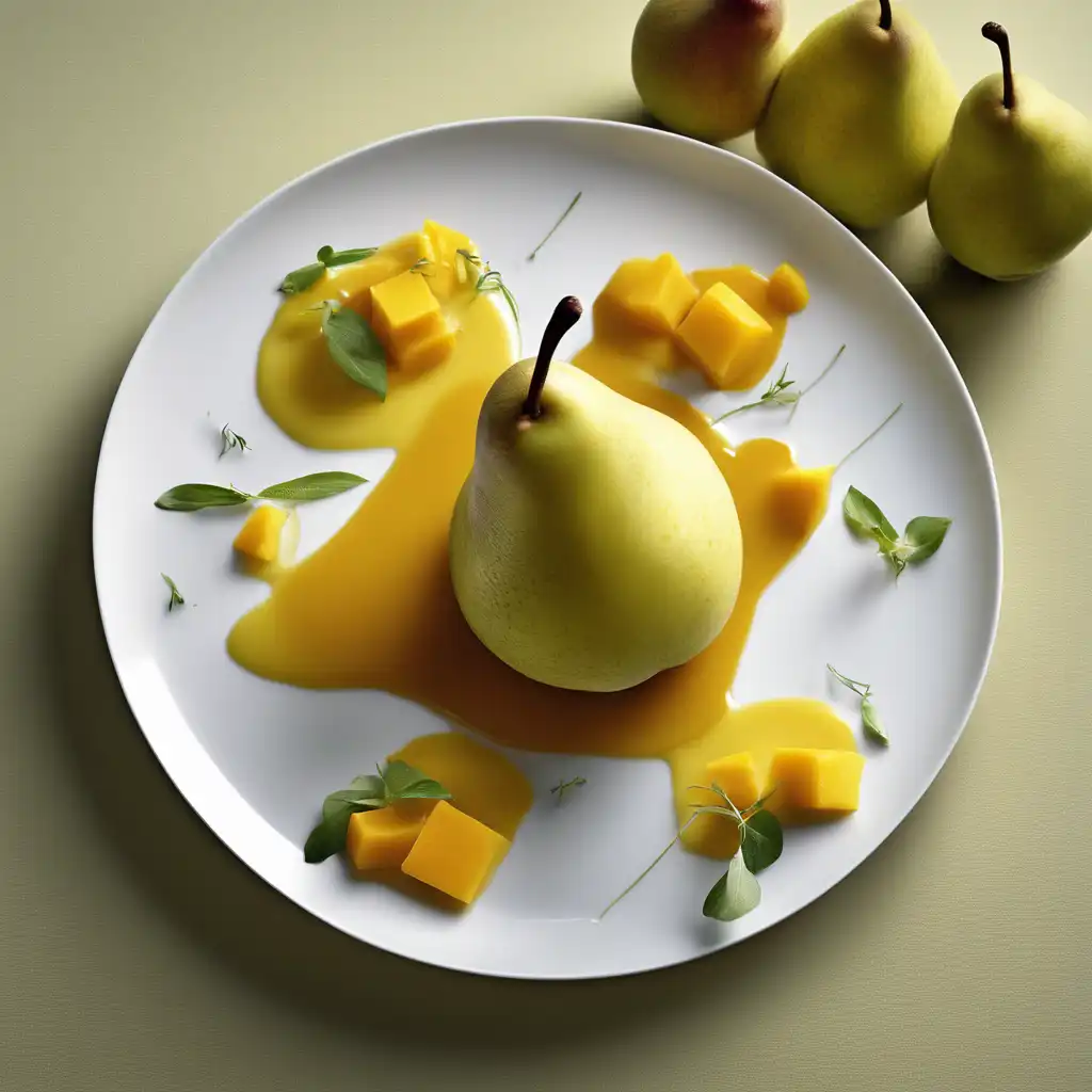 Pears with Mango Puree