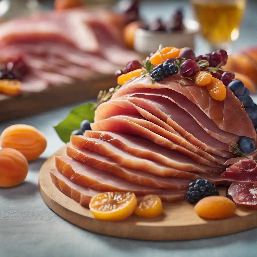 "Festive Cured Ham with Fruits"