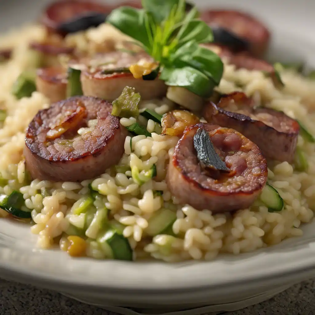 Linguica and Zucchini Risotto