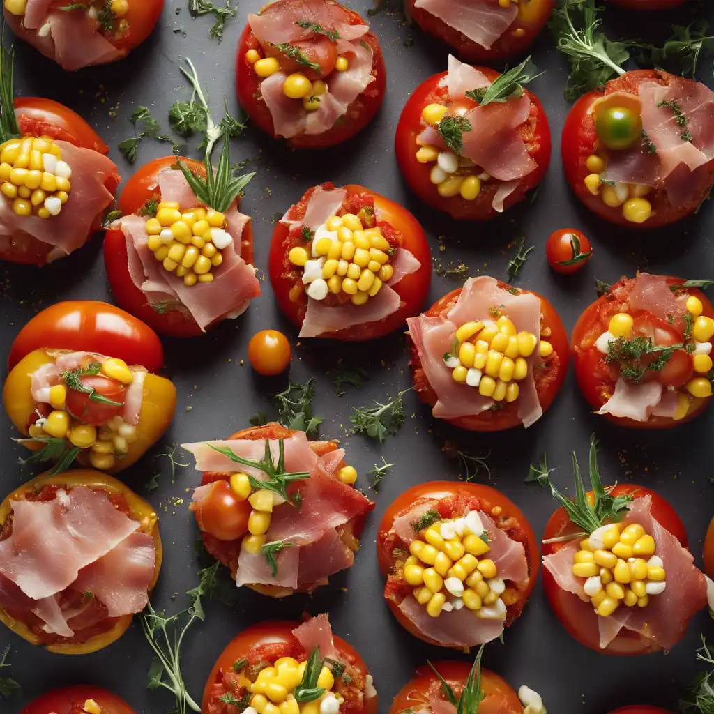 Stuffed Tomatoes with Corn and Prosciutto