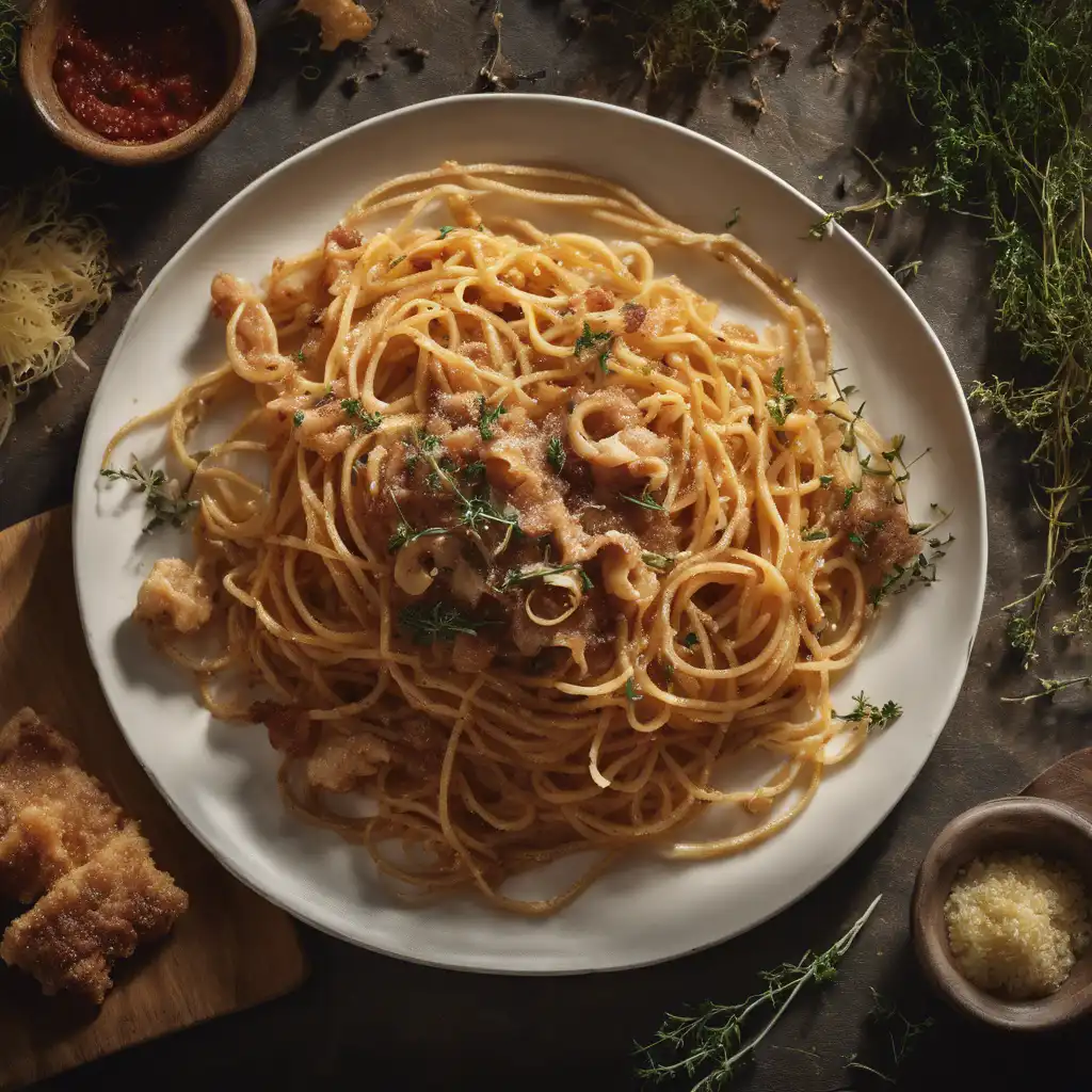 Spaghetti with Pork Rind and Thyme