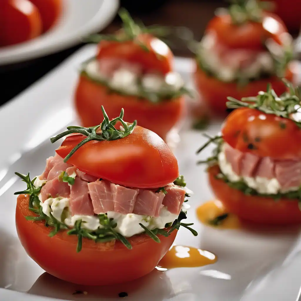 Tomato Stuffed with Cream Cheese and Tuna