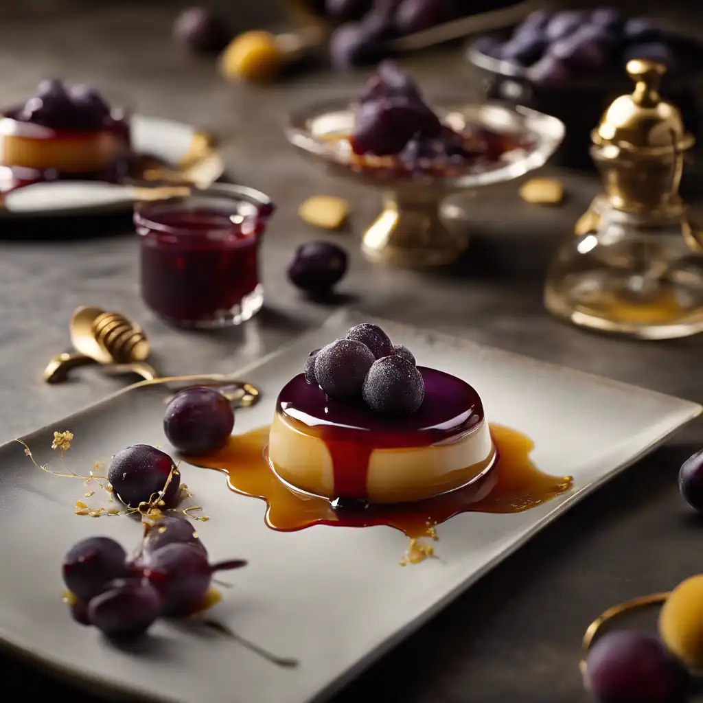 Mousse of Honey with Damson Syrup