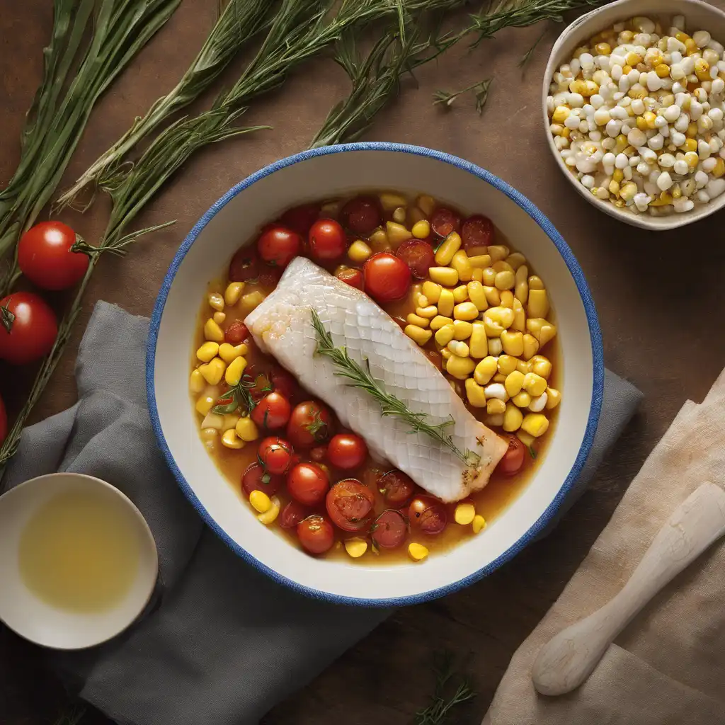 Cod with Corn Kernels