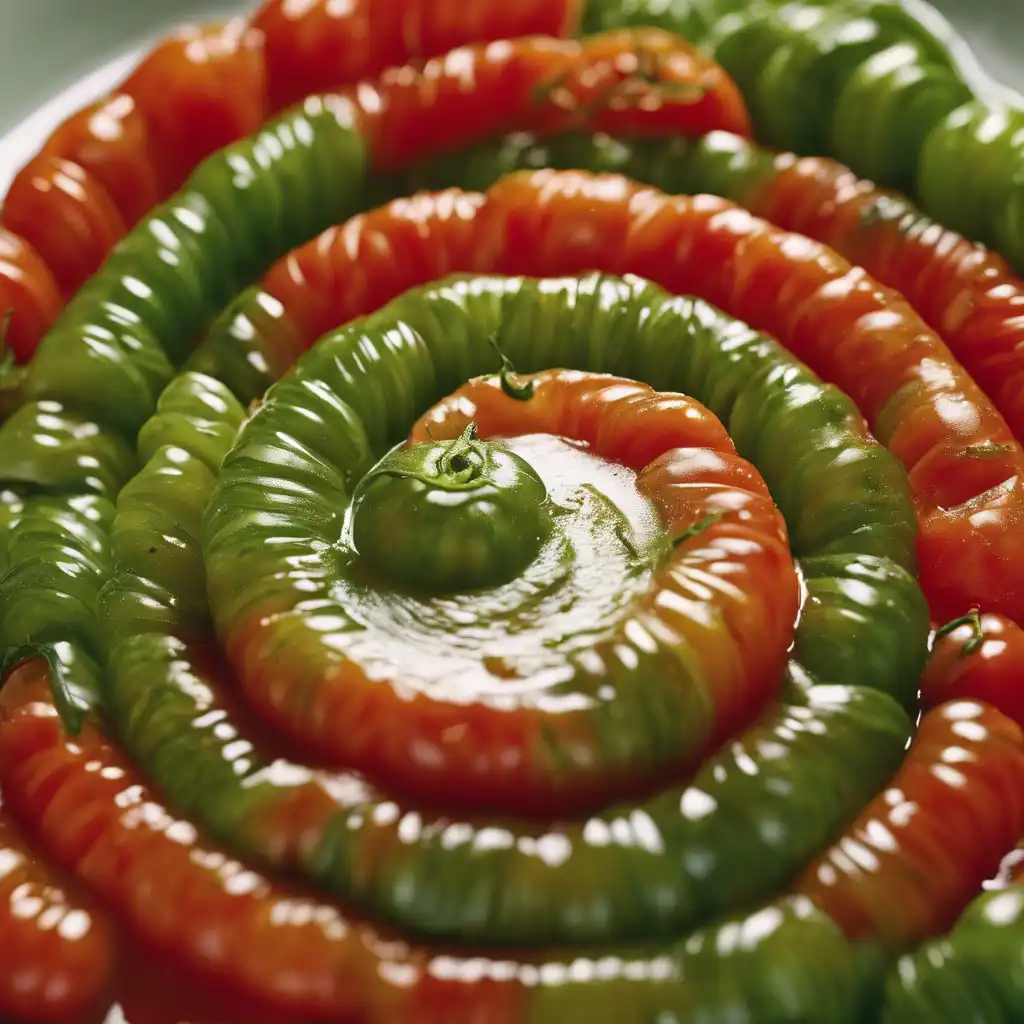 Tomato Green Spiral with Tomato Sauce