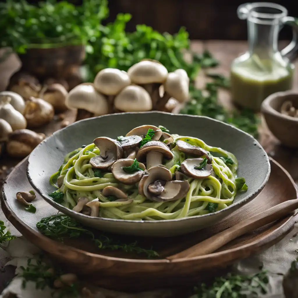 Green Fettuccine with Mushrooms