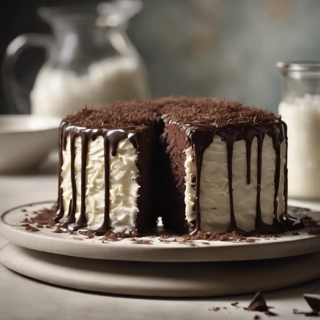 "Creamy Coconut and Chocolate Cake"