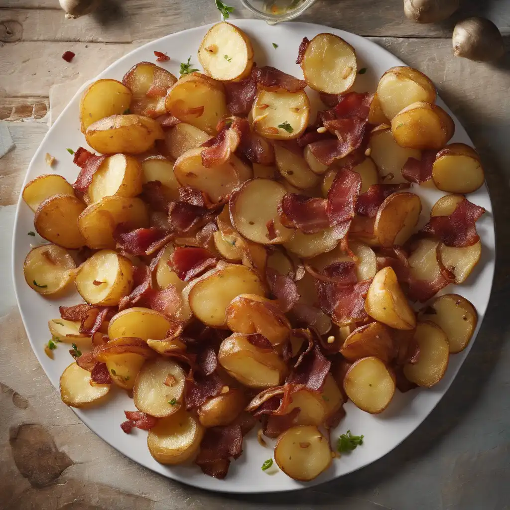 Fried Potato with Bacon and Onion