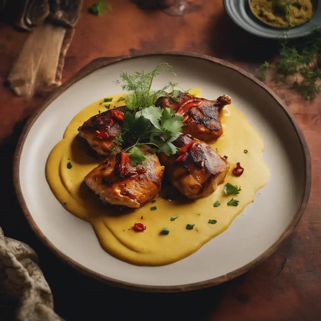 Peruvian Chicken Thighs with Yucca Puree