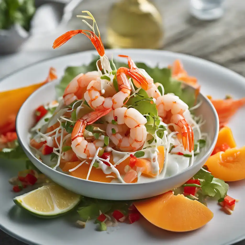 Papaya Salad with Shrimp and Yogurt Dressing