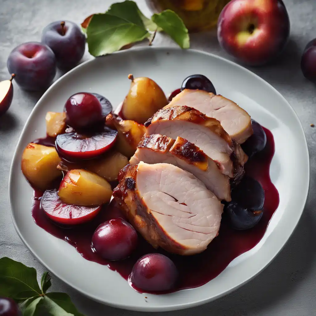 Pork Loin with Apple and Plums