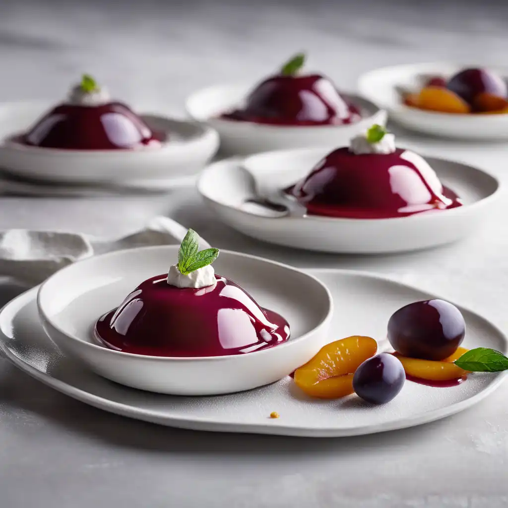 Ricotta Mousse with Plum Sauce