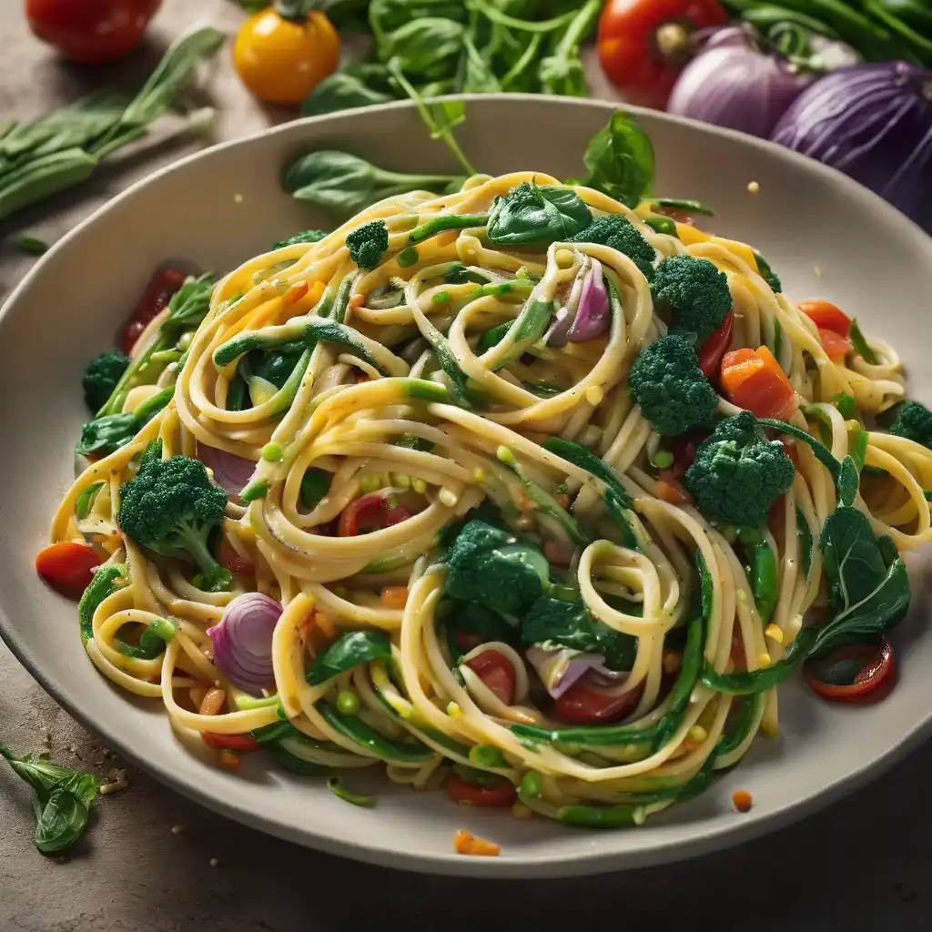 Linguine with Vegetables and Spinach