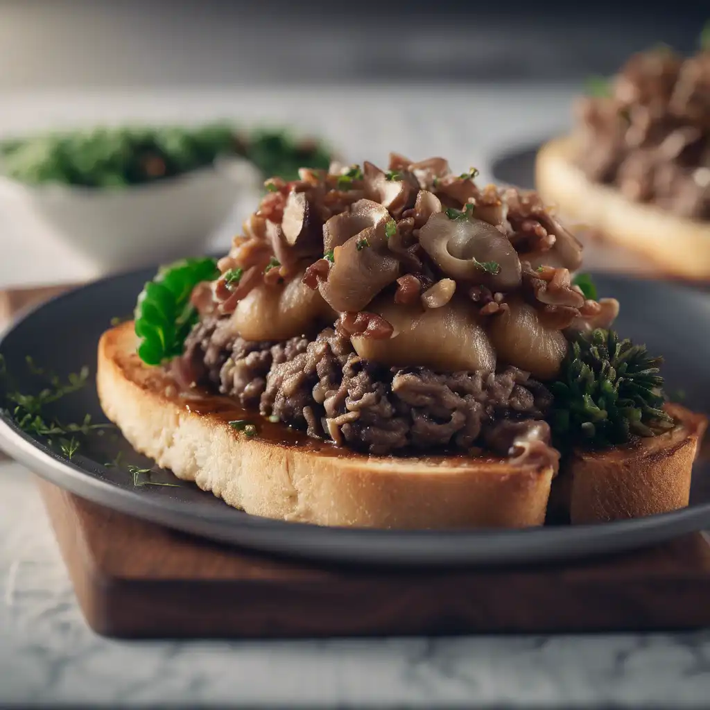 Minced Beef with Stuffed Mushrooms