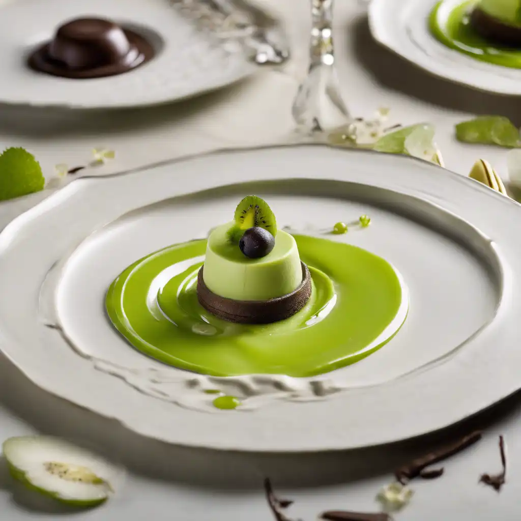 Kiwi Mousse with Kiwi Sauce