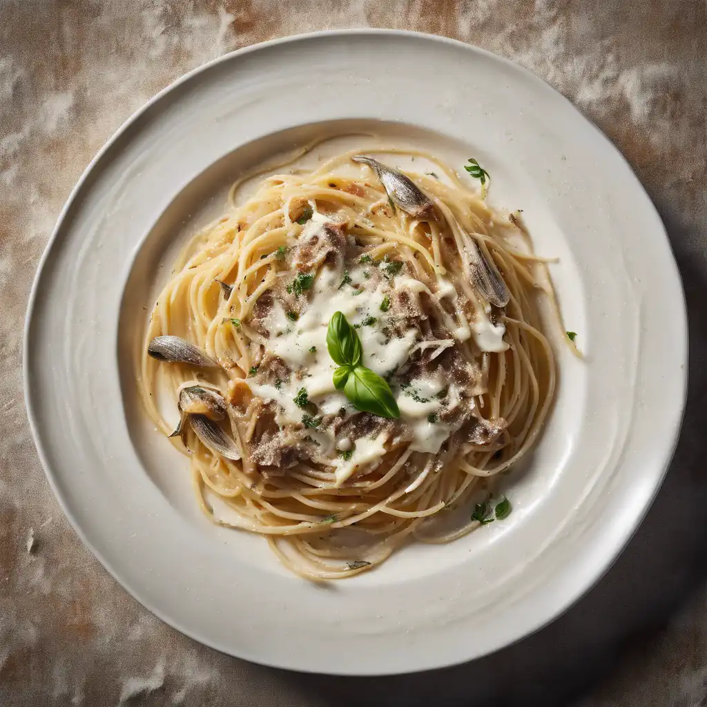 Spaghetti with Anchovies and Mozzarella