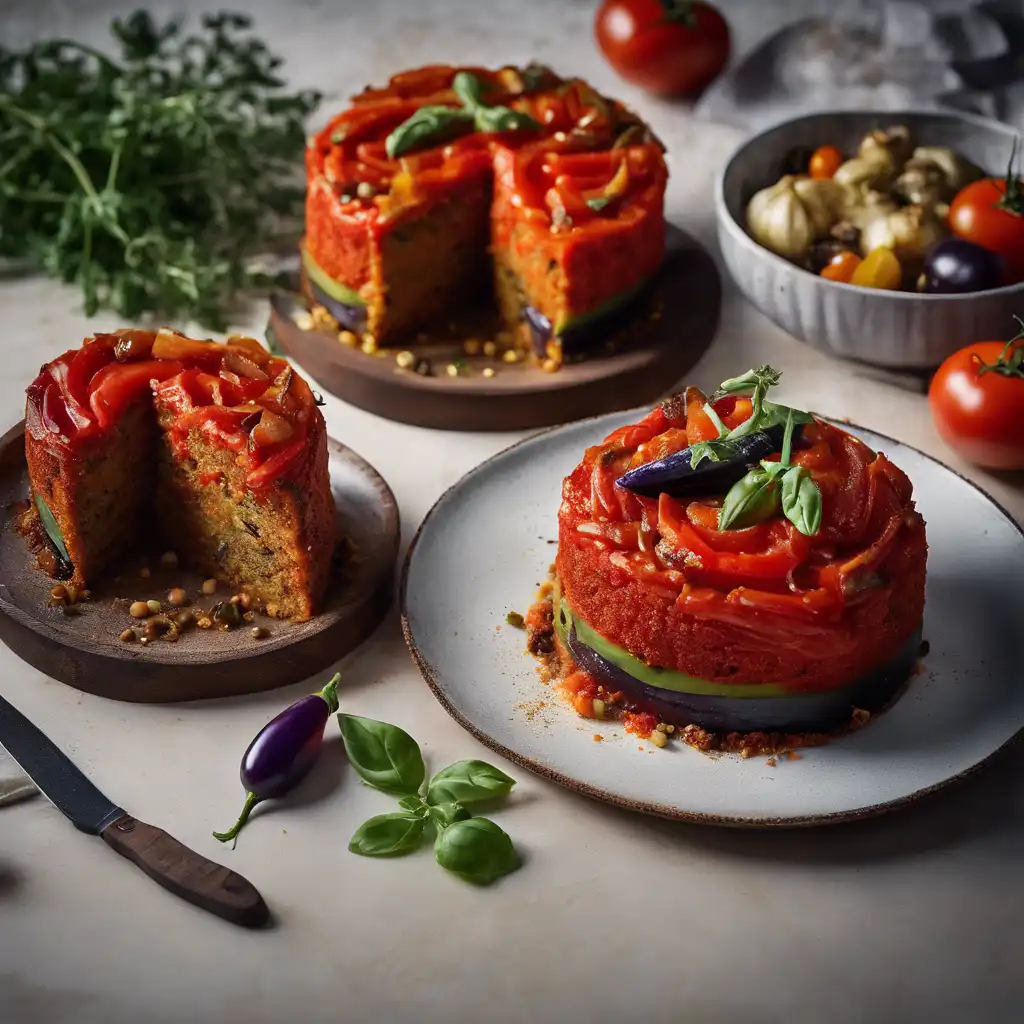 Red Tomato and Eggplant Cake