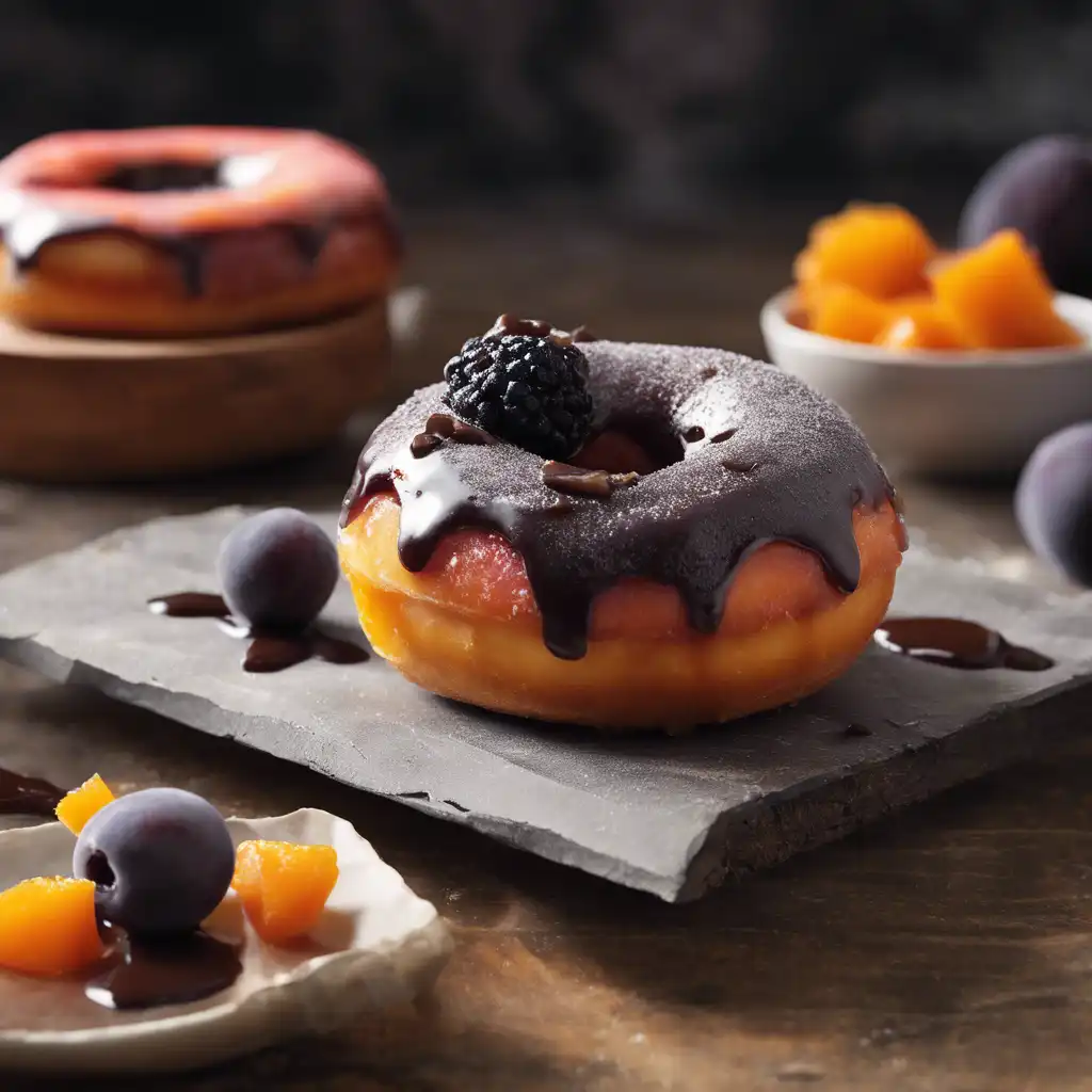 Doughnut with Damson and Papaya