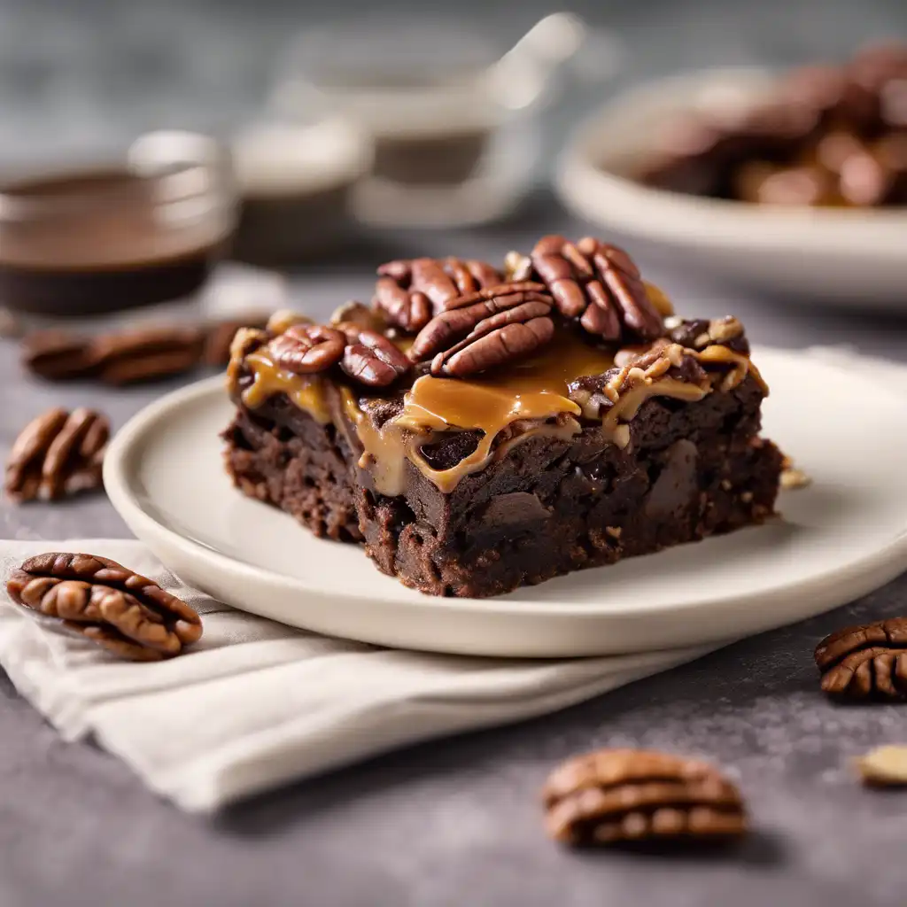 Turtle Brownie with Pecans