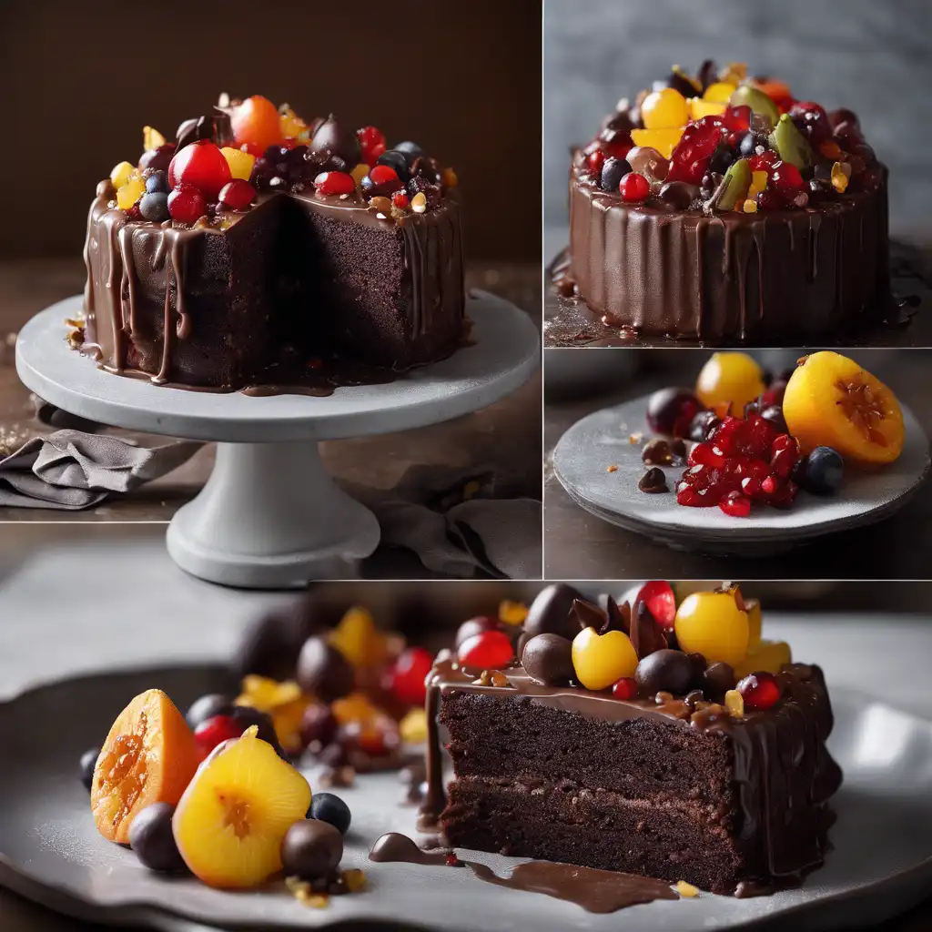 Chocolate Cake with Crystallized Fruits