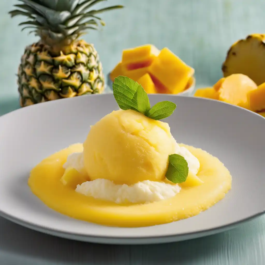 Pineapple Sorbet with Mango