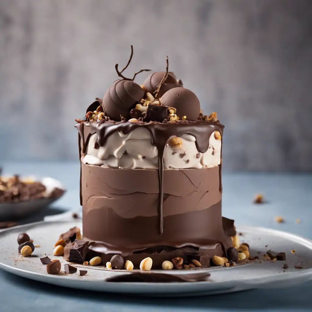 Chocolate and Nut Ice Cream Mousse Cake