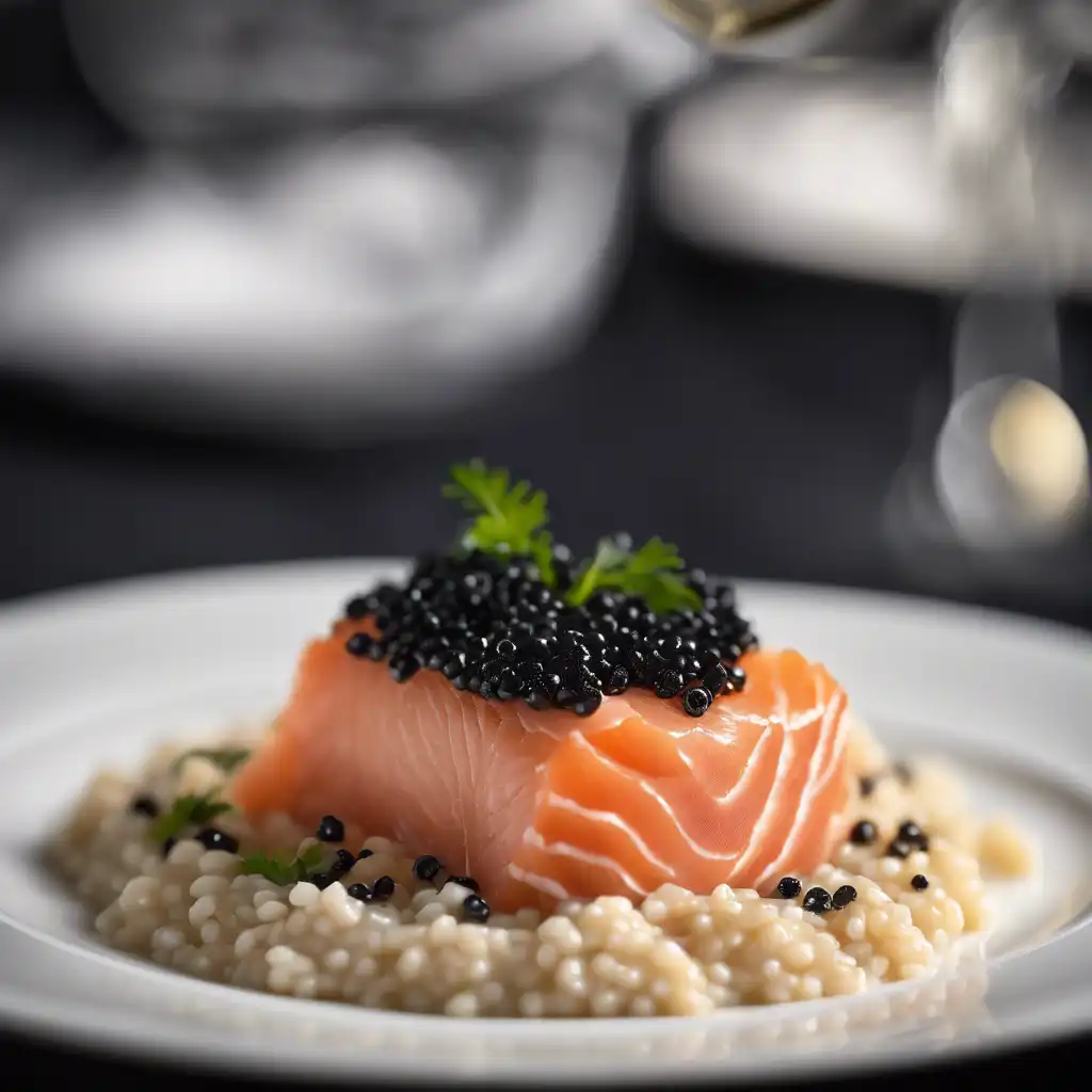 Smoked Salmon Risotto with Caviar