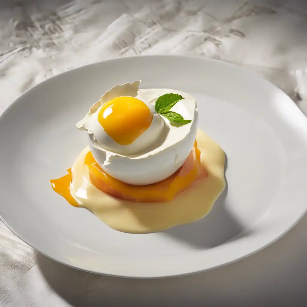 Pudding with Egg Whites and Peaches