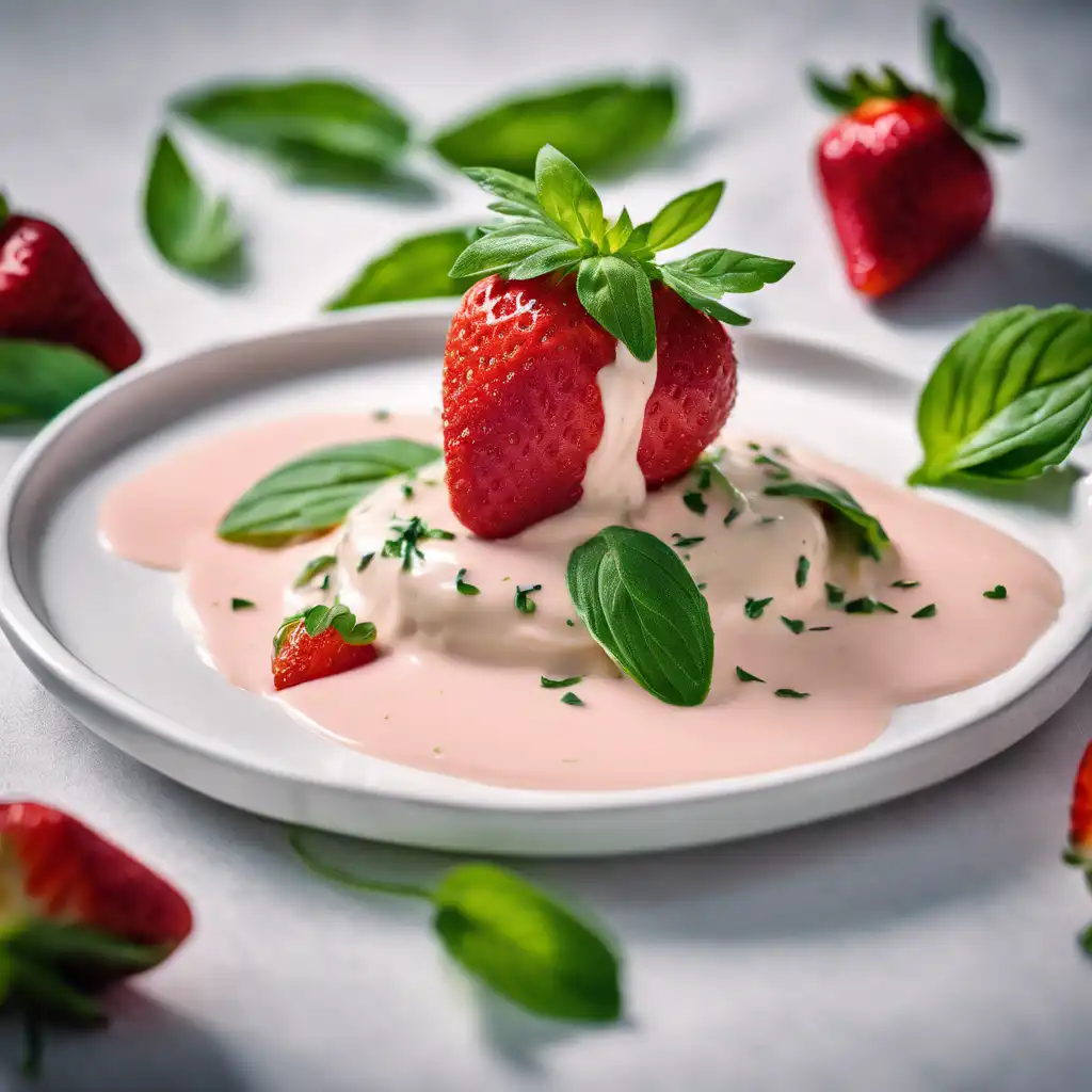 Strawberry with Tarragon Cream Sauce