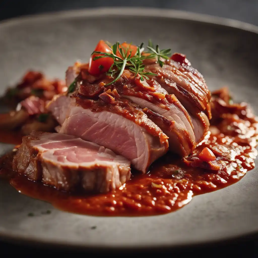 Pork Rump with Bacon and Tomato Sauce