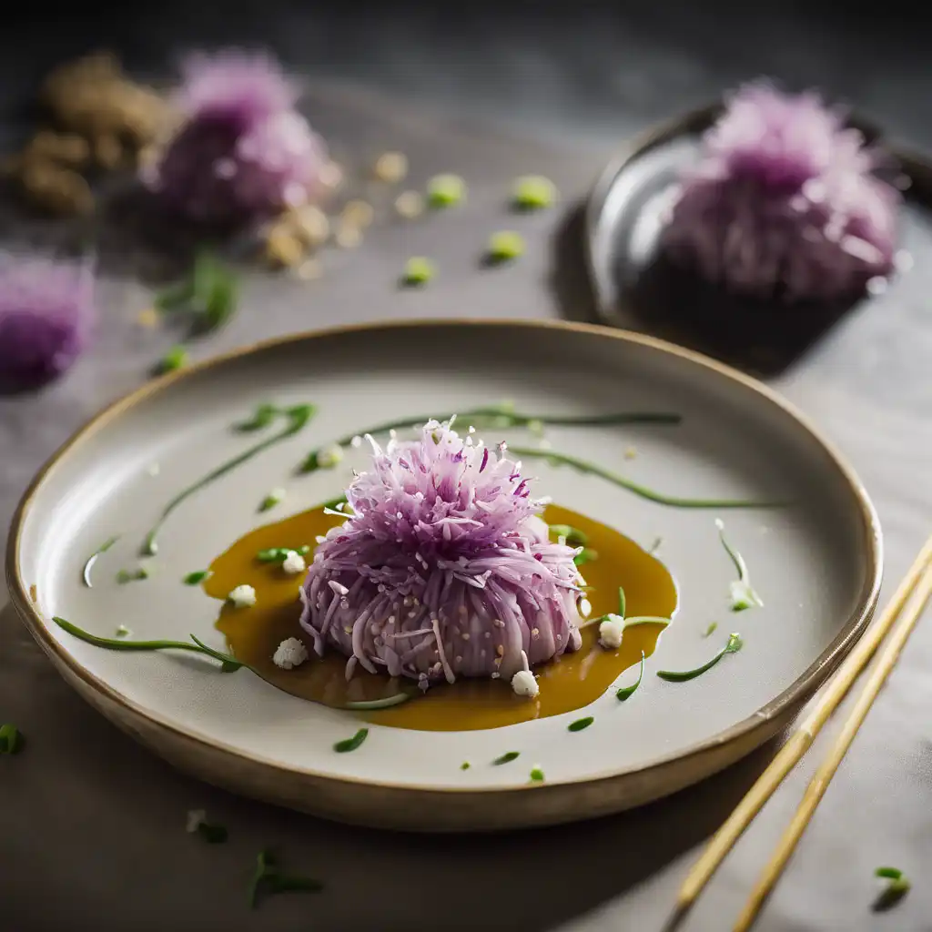 Chive Blossom with Sesame Sauce