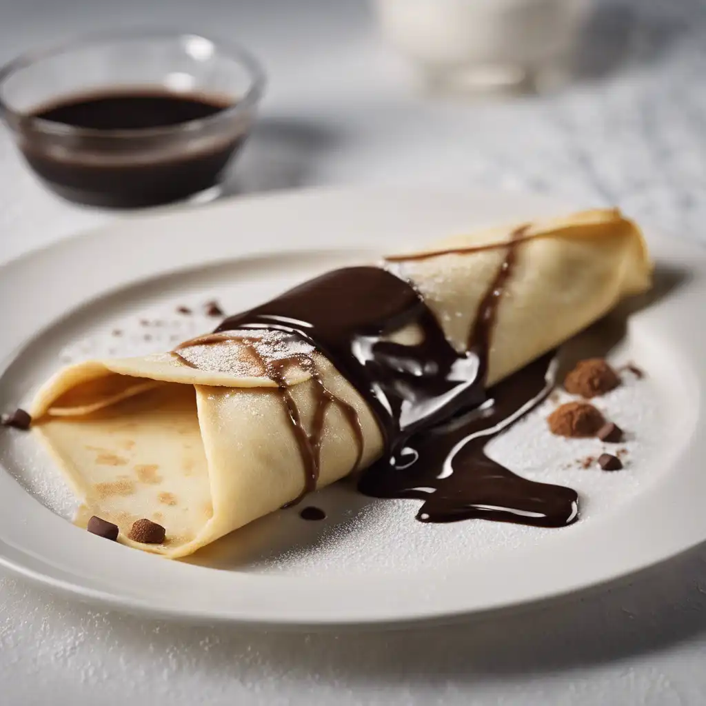 Nutmeg Crepe with Chocolate Sauce