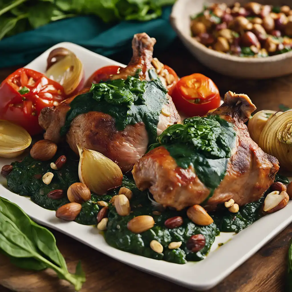 Stuffed Peruvian Thighs with Spinach and Nuts