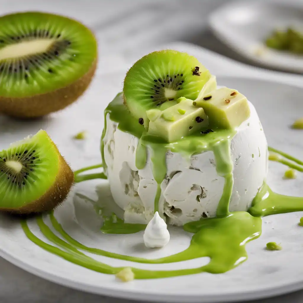 Kiwi Nougat Gelato with Kiwi Sauce