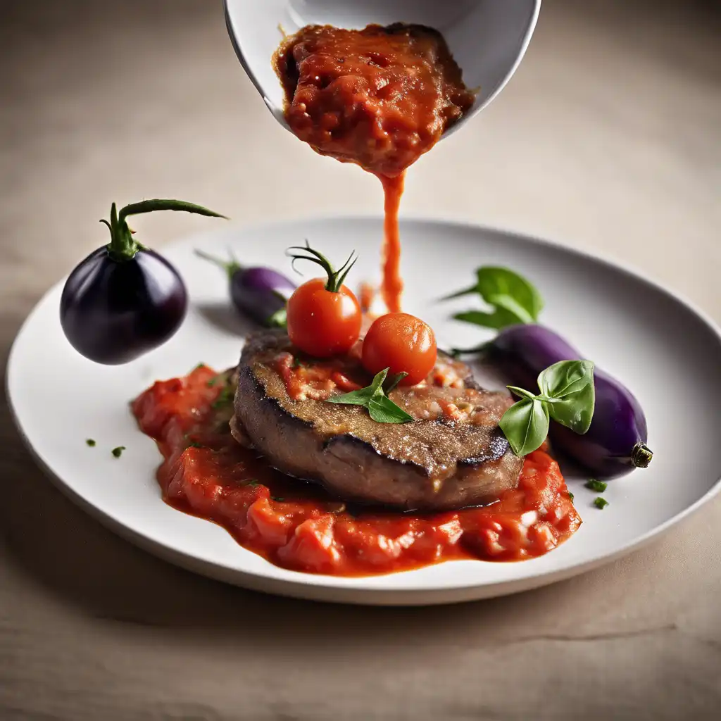 Wild Boar Cutlet with Tomato and Eggplant