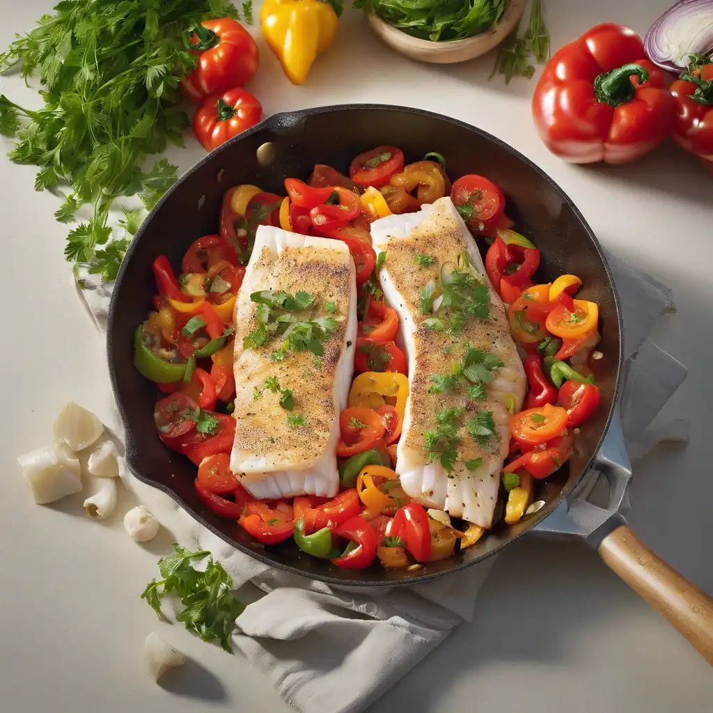 Cod with Peppers and Tomatoes