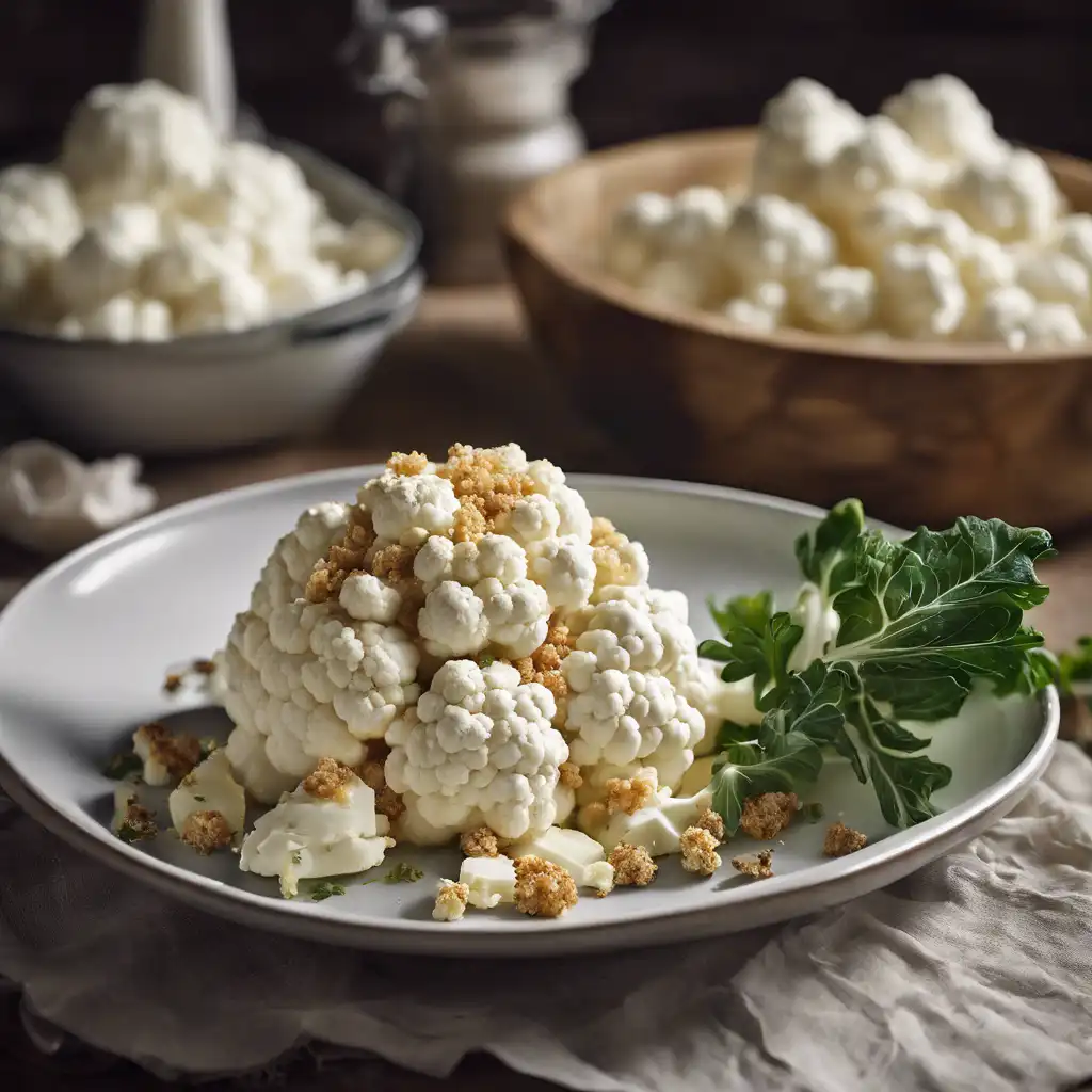 Gratinated Cauliflower with Cheese and Bread