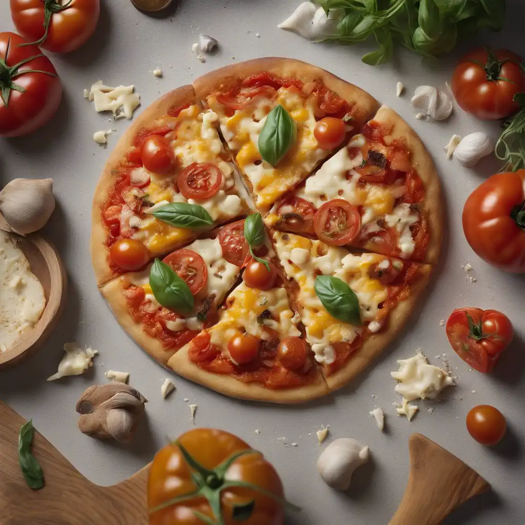 Tomato, Manioc, and Cheese Pizza