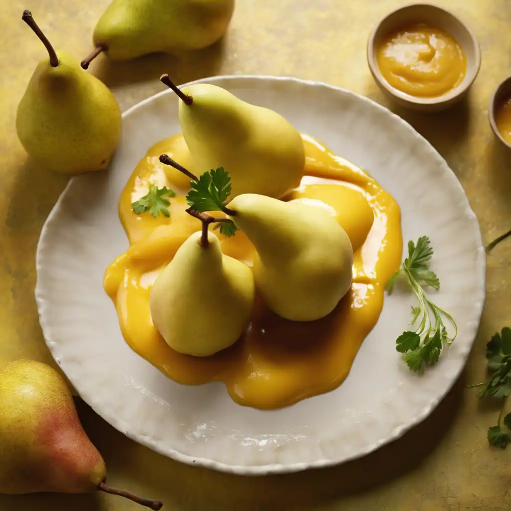 Pears with Mango Sauce