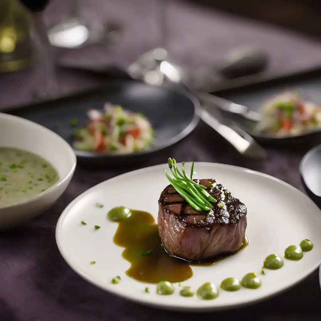 Mini Filet Mignon with Scallion Sauce