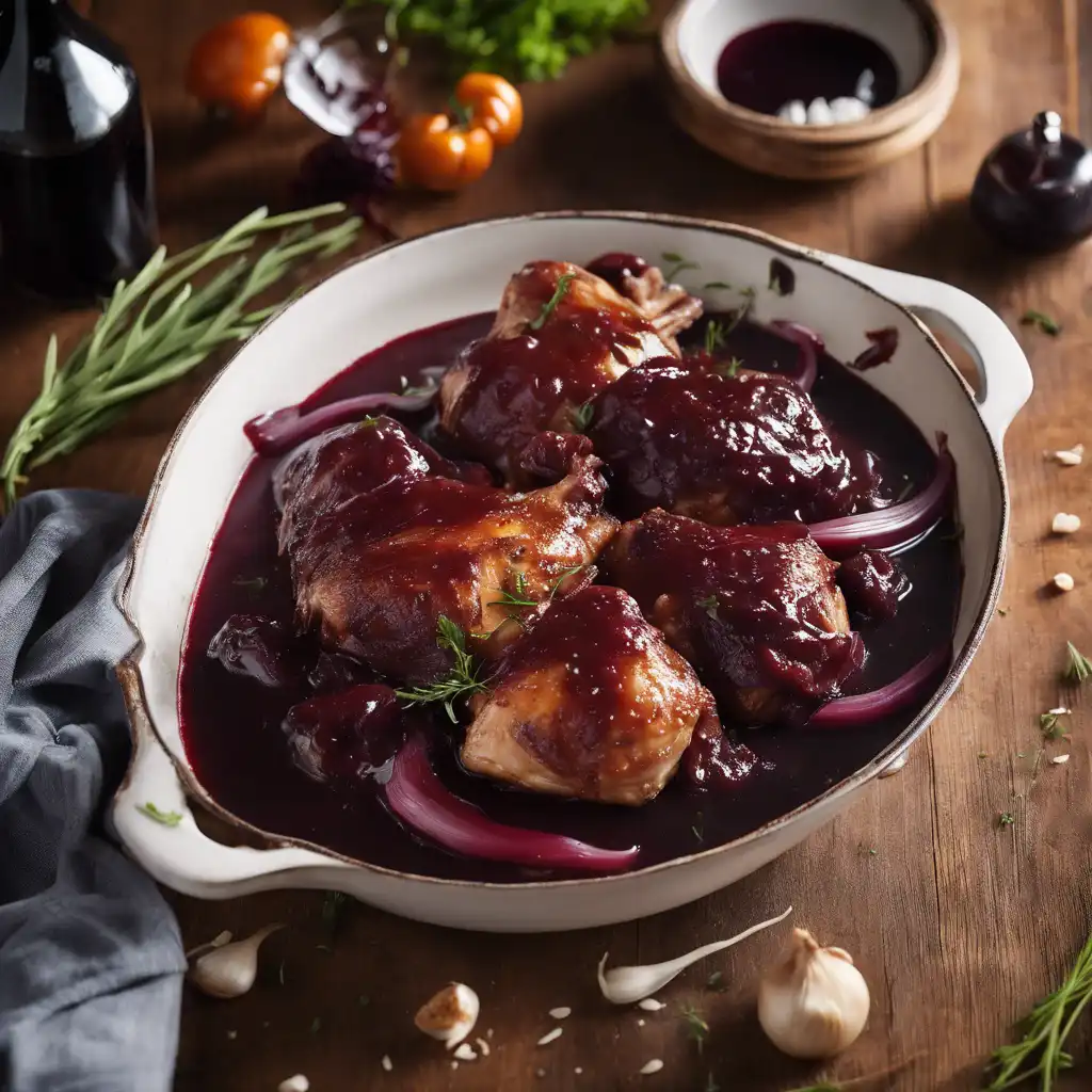 Chicken Braised in Red Wine