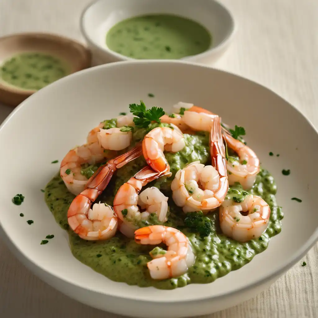 Garlic Shrimp with Parsley Sauce